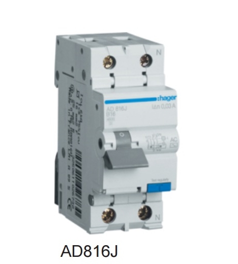 Дифференциальный автоматический выключатель 1+N, 6A, 30 mA, С, 4,5 КА, AC, 2м