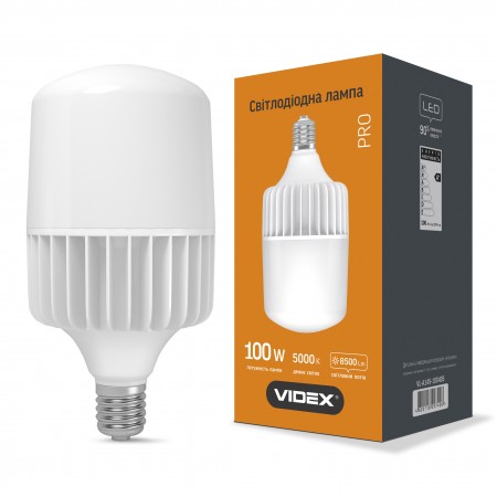 Лампа светодиодная Videx A145 E40 100W 5000K 8500lm 200° AC175V-265V