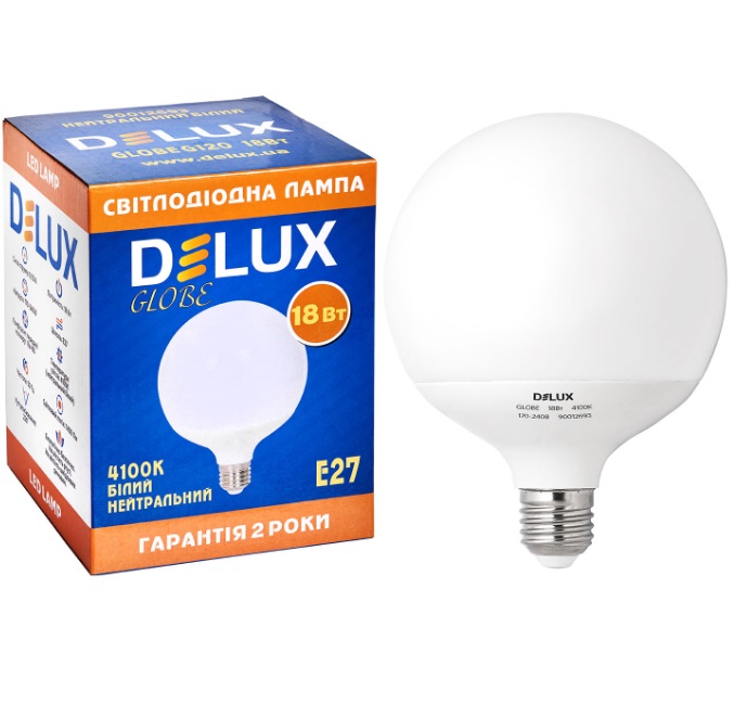 Лампа светодиодная Delux G120 18W 4100K 1400lm 220°AC170V-240V