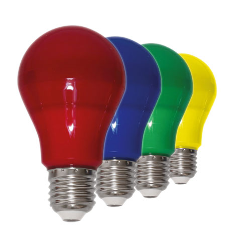 Лампа светодиодная lM3086 E27 7W желтая, синяя, зеленая, красная, розовая
