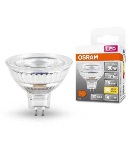 Лампа диодная низковольтная Osram MR16 GU5.3 8W 2700K 621lm 36° AC/DC12V