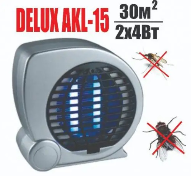 Светильник - уничтожитель насекомых Delux AKl-15 G5 2x4W IP20 с вентилятором