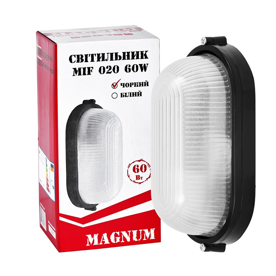 Светильник настенно-потолочный Magnum MIF 020 60W E27 IP54 черный