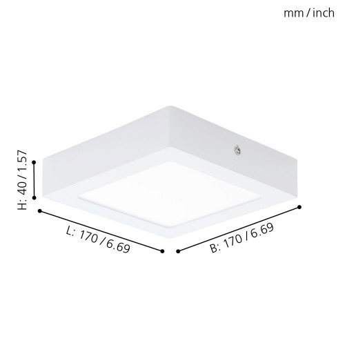 Светильник светодиодный 94073 12W 3000K Fueva 170/170/40