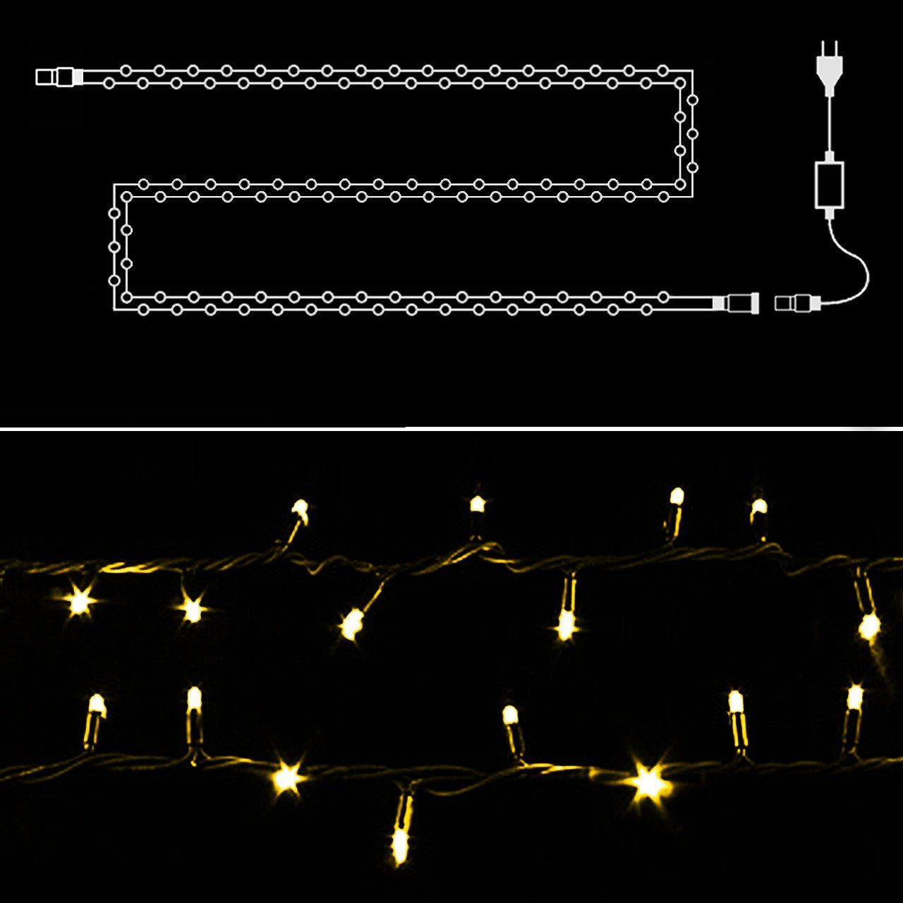 "Нить" 10m 220V черный каучук: т/белый, белый, синий, желтый, красный, зеленый