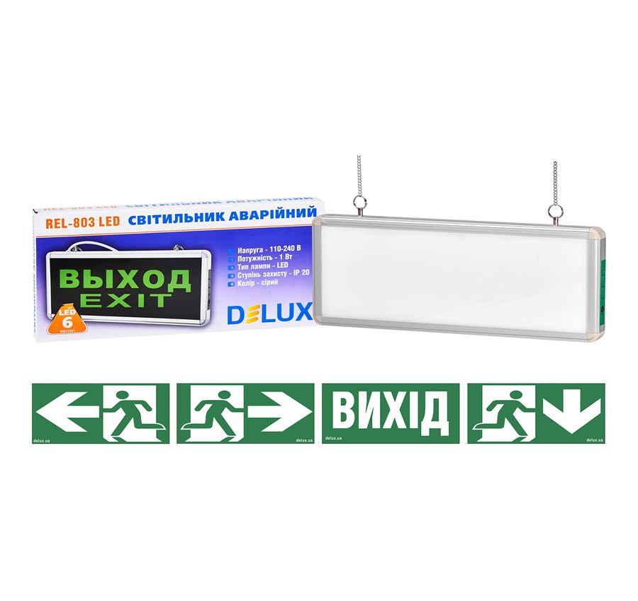 Светильник аварийный светодиодный Delux REL-803 (1,2V600mAh) 1W 6LED IP20