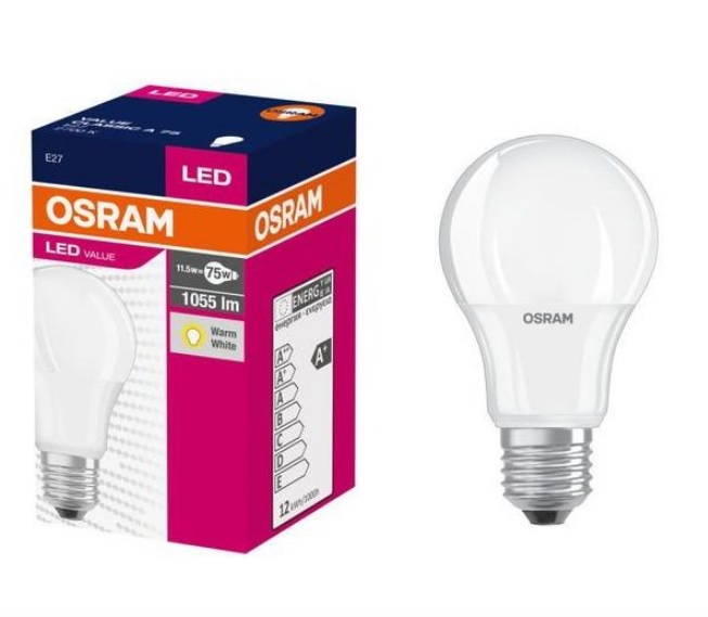 Лампа светодиодная Osram Value CLA60 11,5W E27 2700K 1055lm 240° AC230V