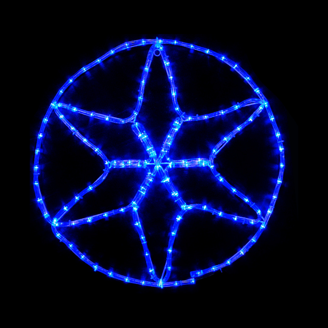 Гирлянда уличная Delux Motif Star Ø0.6m 110led синий на черном каучуке
