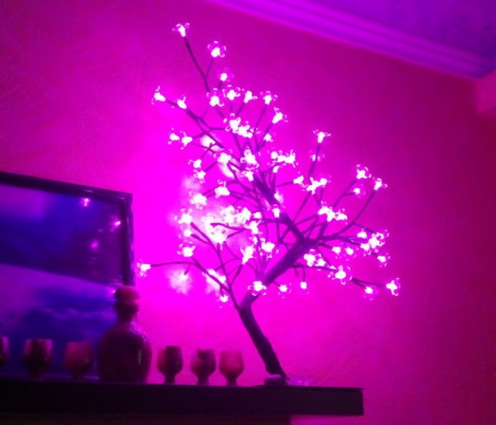 Светодиодное дерево "Цветущая Сакура" 0.45m розовое свечение