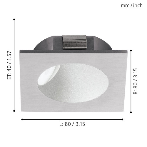 Подсветка для лестниц Eglo 96902 2W 3000K IP20 Zarate 80