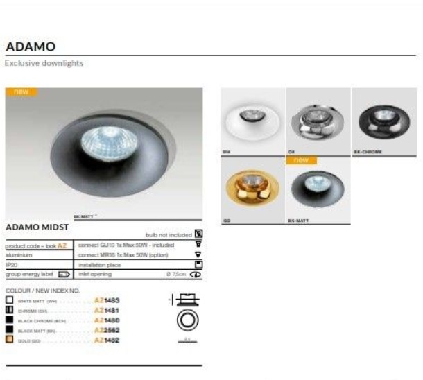 Светильник Azzardo AZ1480 Adamo Midst 90/50 (черный, белый, золото, хром)