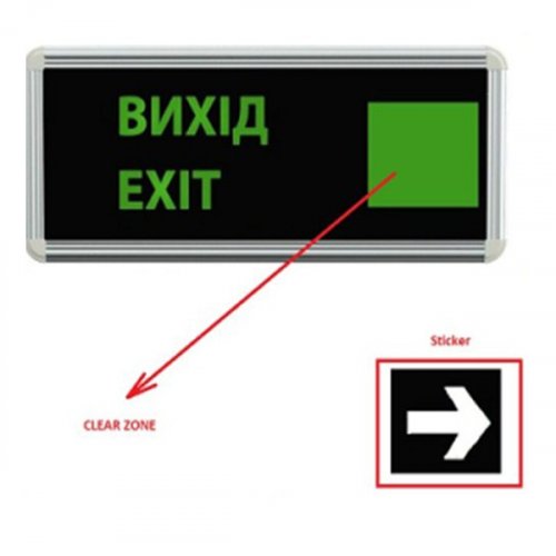 Светильник аварийный lMB3300 LED 3W "Вихід/Exit" IP20 двухсторонний+2 наклейки