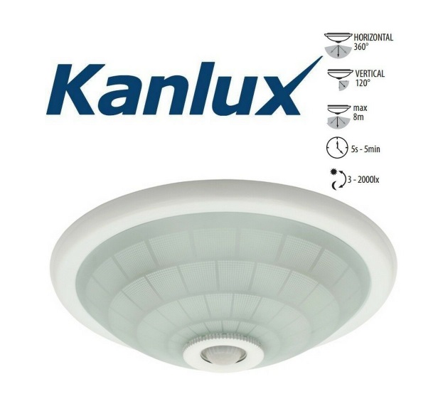 Светильник с датчиком движения Kanlux 18120 2xE27 IP20 Fogler Ø230/95