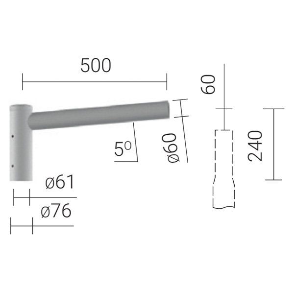 Оголовник для фонарного столба WR-4/1/0,5/5 ZP Aluminium