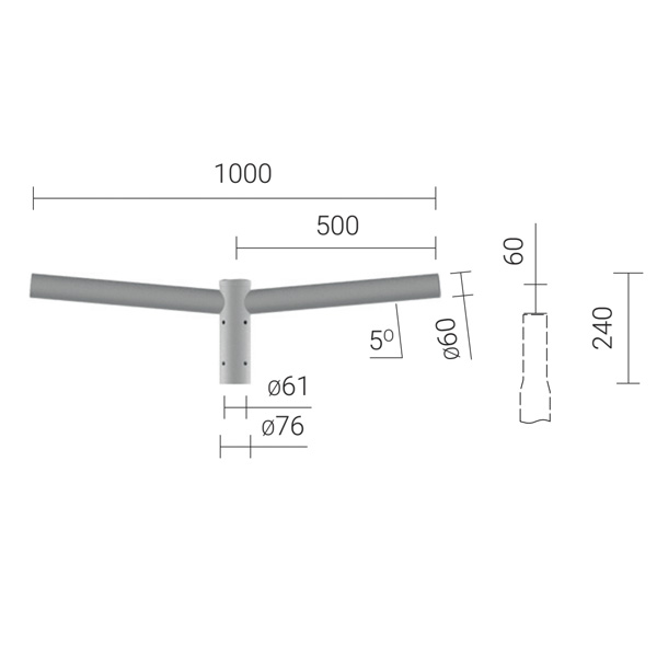 Оголовник для фонарного столба WR-4/2/0,5/5 Aluminium