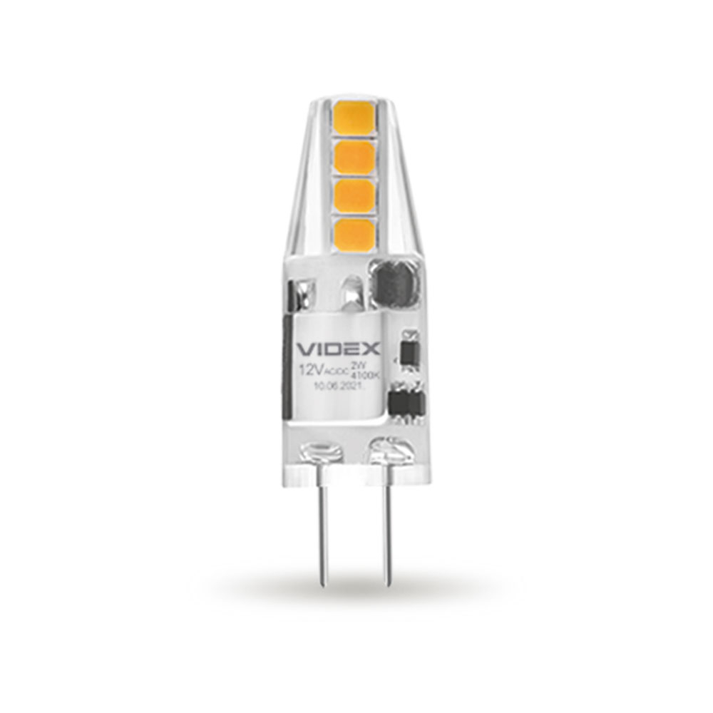 Лампа светодиодная Videx G4e 2W G4 4100K 180lm 300° AC/DC12V