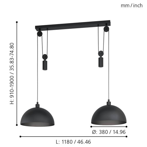 Светильник регулируемый по высоте Eglo 43436 Winkworth 1170/1100