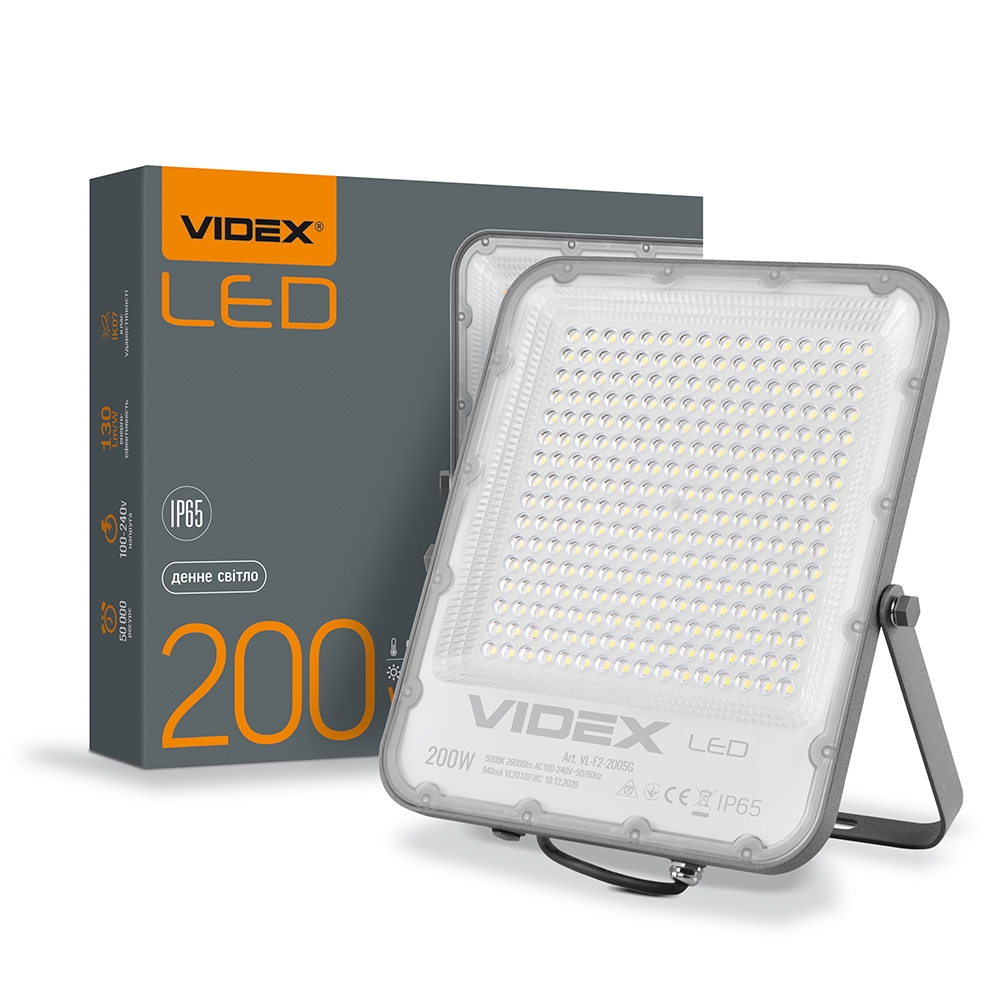 Прожектор светодиодный Videx 200W 5000K 26000lm 90° IP65 AC100V-240V