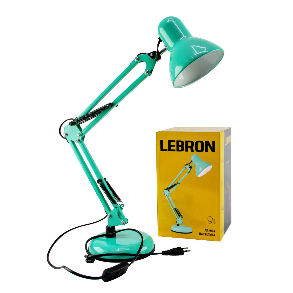 Настольная лампа lebron E27 40W Turquoise 450
