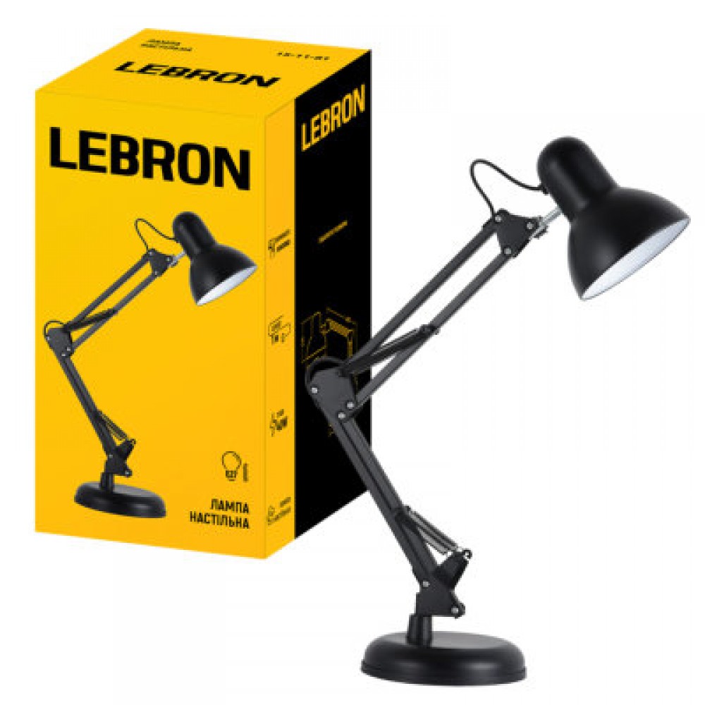 Настольная лампа lebron E27 40W Black 450
