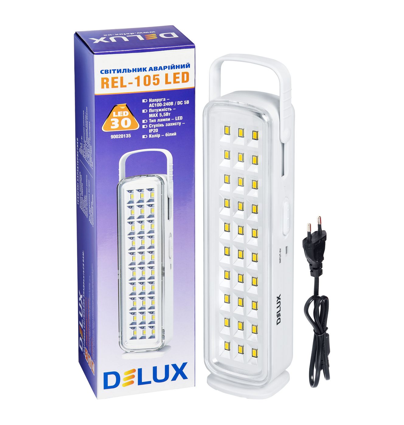 Светильник аккумуляторный, micro USB Delux Rel-105 5.5W 6500K 550lm IP20 4V 230