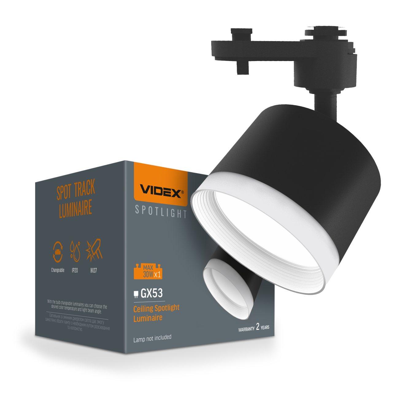 Спот трековый Videx 28433 VL-SPF17C Black