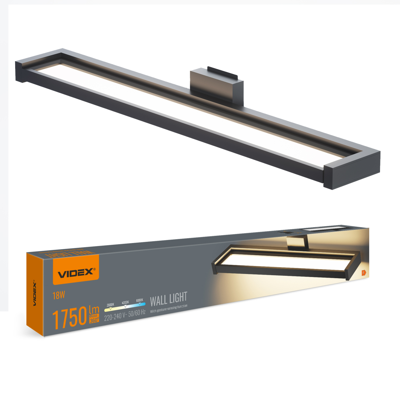 Светильник с д/д Videx 18W 2700/4000/6000К BK 630