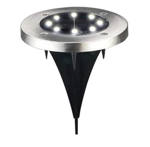 Cветильник грунтовой с солнечной панелью Goldlux 330246 1W 6500K IP44 Solly Ø115