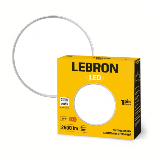 Светильник lebron 24W 4100K 2500lm AC230V IP20 WH Ø300