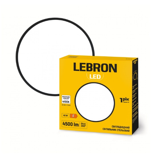 Светильник lebron 45W 4100K 4500lm AC230V IP20 BK Ø370
