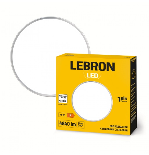Светильник lebron 45W 4100K 4500lm AC230V IP20 WH Ø370