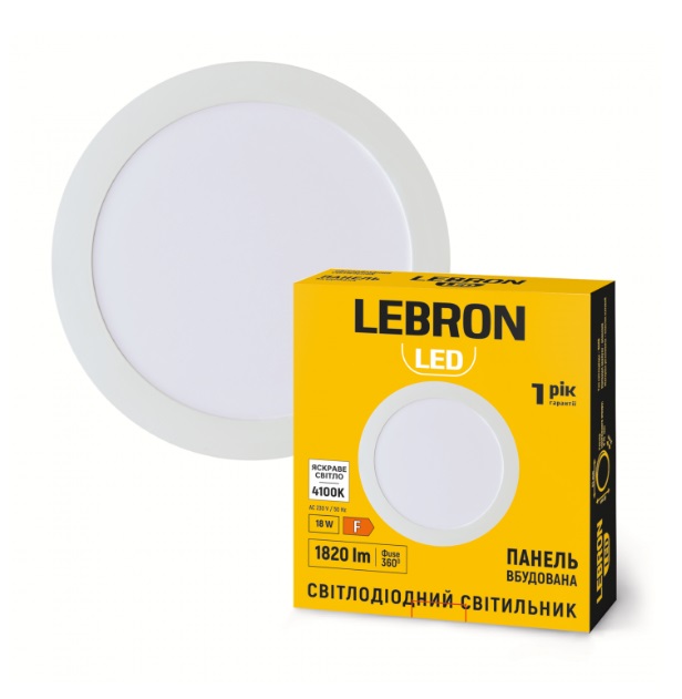 Cветильник точечный Downlight lebron 18W 4100K 1820lm IP20 Ø218