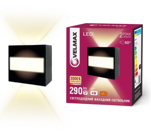 Подсветка фасадная Velmax 4W 3000K IP54 QB-G01/80