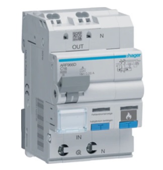 Дифавтомат с дуговой защитой AFDD Hager ARF966D 1P+N 6kA 16A 30mA A «C»