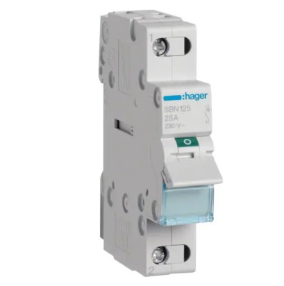 Выключатель нагрузки Hager SBN125 1-полюсный 25А 230V 