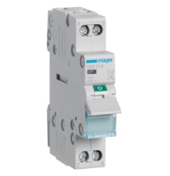 Выключатель нагрузки Hager SBB216 2-пол. с индикацией при отключении 16А 230V