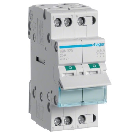Выключатель нагрузки Hager SBN325 3-полюсный 25А 400V
