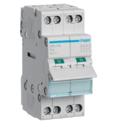 Выключатель нагрузки Hager SBN416 4-полюсный 16А 400V