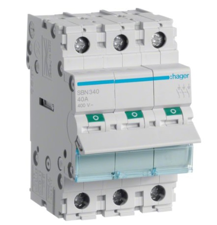 Выключатель нагрузки Hager SBN340 3-полюсный 40А 400V