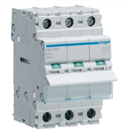 Выключатель нагрузки Hager SBN390 3-полюсный 100А 400V