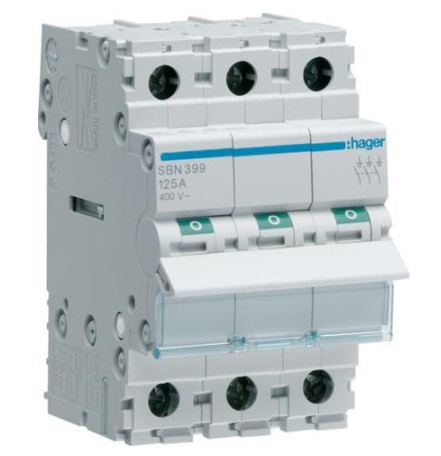 Выключатель нагрузки Hager SBN399 3-полюсный 125А 400V