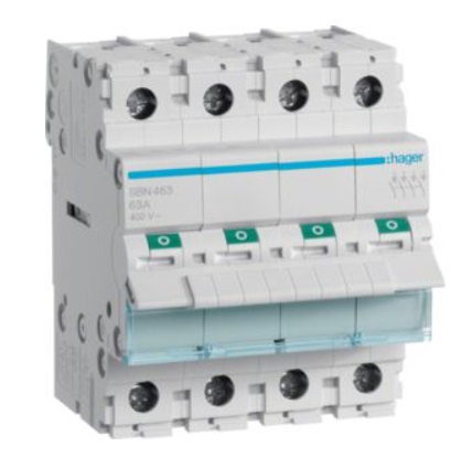 Выключатель нагрузки Hager SBN463 4-полюсный 63А 400V