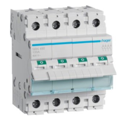 Выключатель нагрузки Hager SBN490 4-полюсный 100А 400V