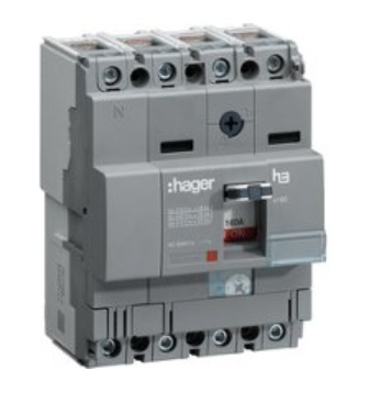 Автоматический выключатель Hager HDA161L x160 In=160А 4п 18kA Тфікс./Мфікс.