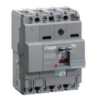 Автоматический выключатель Hager HDA081L x160 In=80А 4п 18kA Тфікс./Мфікс.