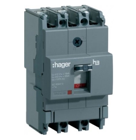 Автоматический выключатель Hager HDA160L x160 In=160А 3п 18kA Тфікс./Мфікс.