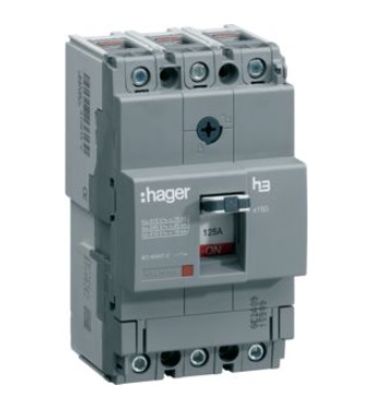 Автоматический выключатель Hager HDA125L x160 In=125А 3п 18kA Тфікс./Мфікс.